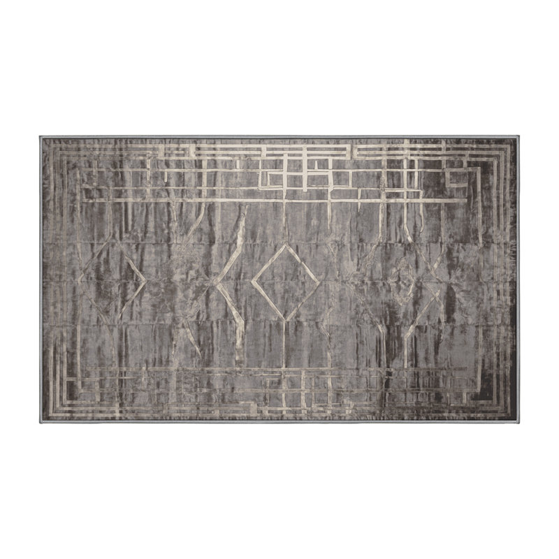 Tapis gris lavable à la machine, Rectangle 8 pi x 12 pi