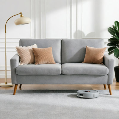 68" Mid Century Modern Loveseat Sofa, Cloud-Like Comfort Small Couch For Living Room, Apartment & Small Space, Solid Wood Frame &  Tool-Free Assembly