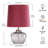 15 inch Smoky Hammered Glass Kids Table Lamp with Velvet Shade for Girls Bedroom, Nursery