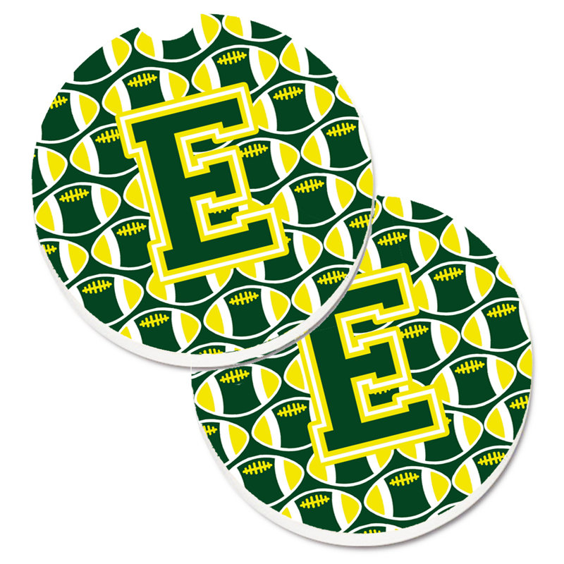 Sous-verre de football, E, Vert / Jaune