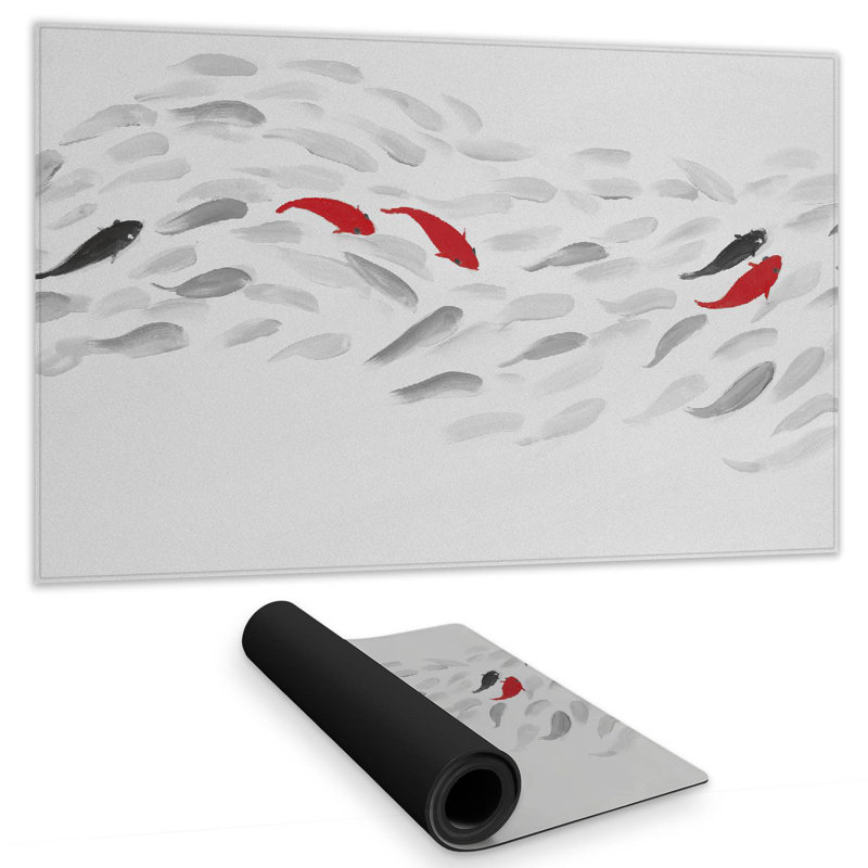 Swimming fish wave - 14.00"x24.25" Desk mat