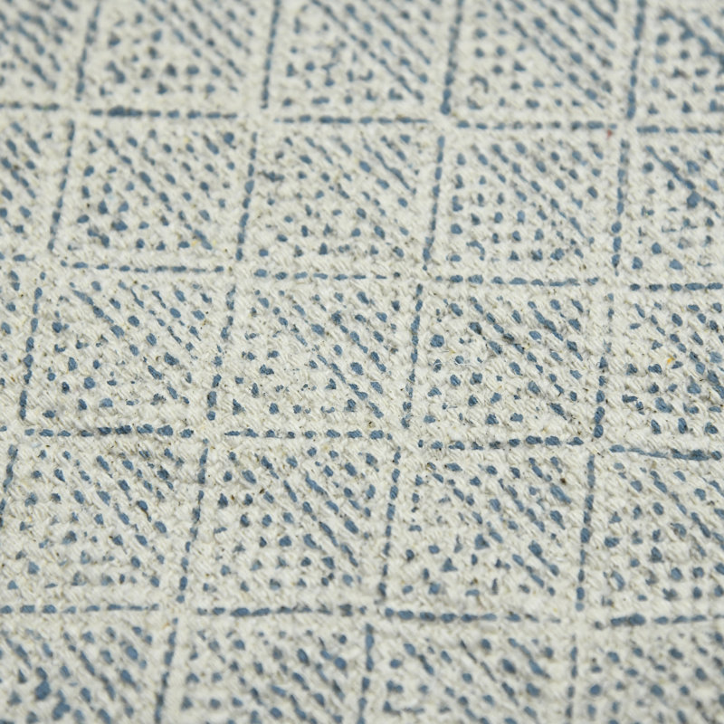 Coastal Haven Hand-Woven Blue Cotton Geometric Area Rug 8'6" x 12'