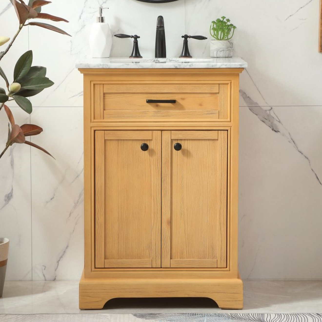 Hermes 24'' Single Bathroom Vanity, Natural