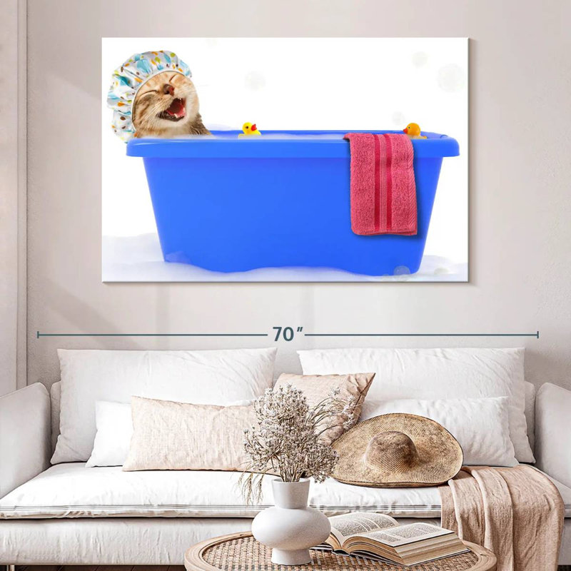 Ketti Tabby Cat Bubble Bath, 34" H x 51" W