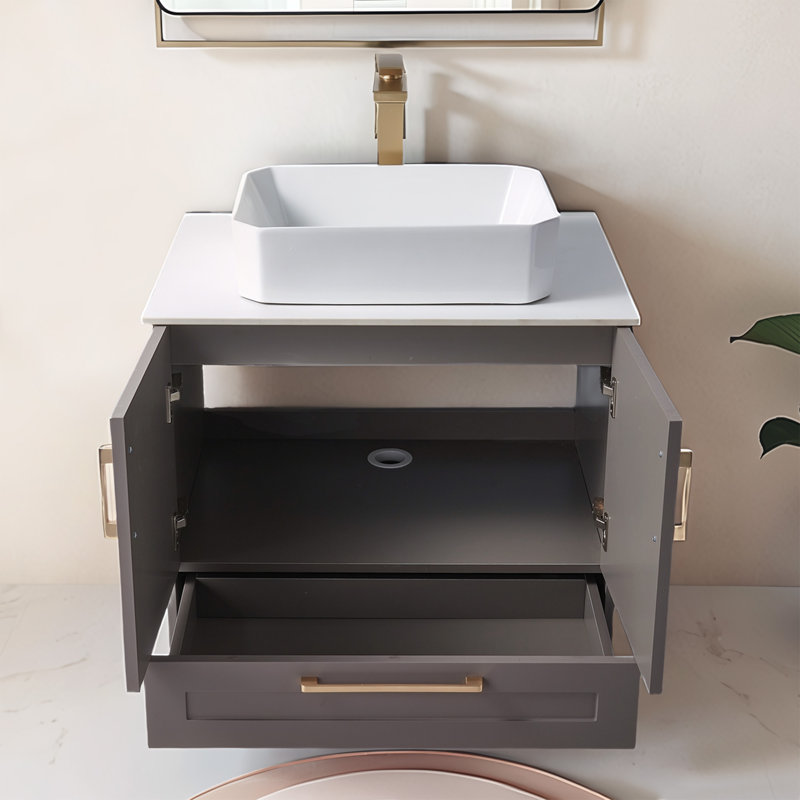 Meuble-lavabo autoportant moderne 30 po avec lavabo vasque