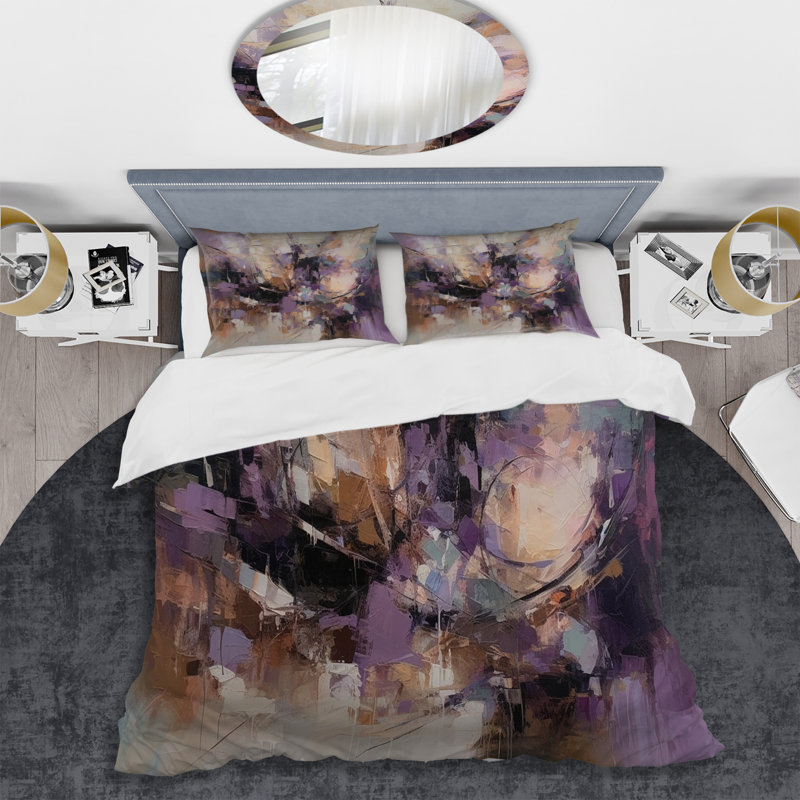 Ensemble de housse de couette en microfibre / polyester Mauve Minimalims Enchantment Bedding