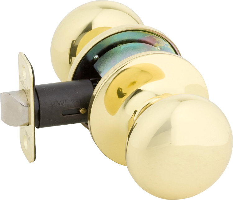 Callan Passage (Hall & Closet) Satin Nickel Round Knob, Bright Brass