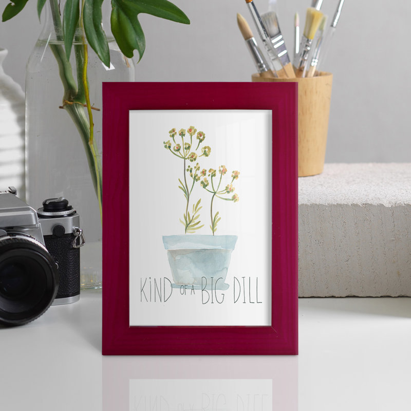 Moulin punny plant III, reproduction d'art encadrée, Rouge cerise, H 6 po x l 4 po x P 1 po