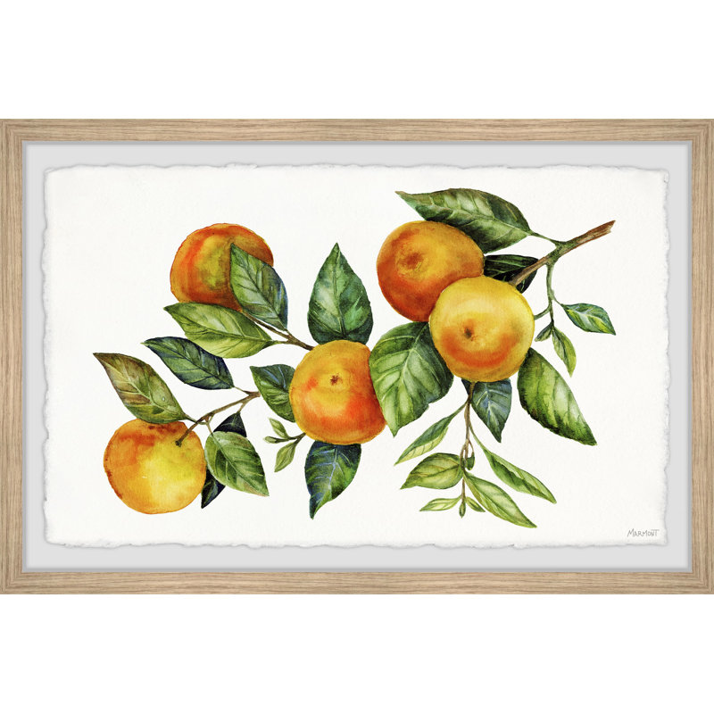 Cinq citrons - peinture encadrée, H 8 po x l 12 po x P 1,5 po