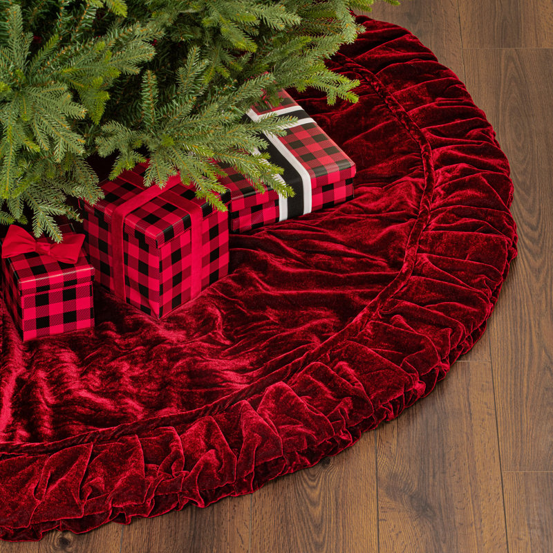 Plush Treeskirt, 60" W, Wine