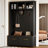 Versatile 4-In-1 Hall Tree With 6 Golden Hooks, Wood Grain Bench With Multiple Storage Space, Entryway Coat Rack With 2 Drawers For Living Room, Hallway, 76.6''H-123819514