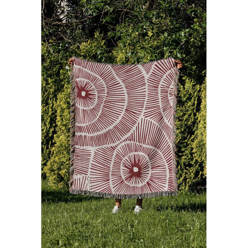 Jeté en coton Ray, 50 x 60, Rouge