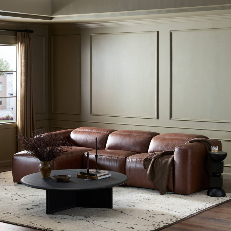 Radley 3PC Sectional W/LAF Chaise-Sonoma Coco, Left Hand Facing, Sonoma Coco Top Grain Leather