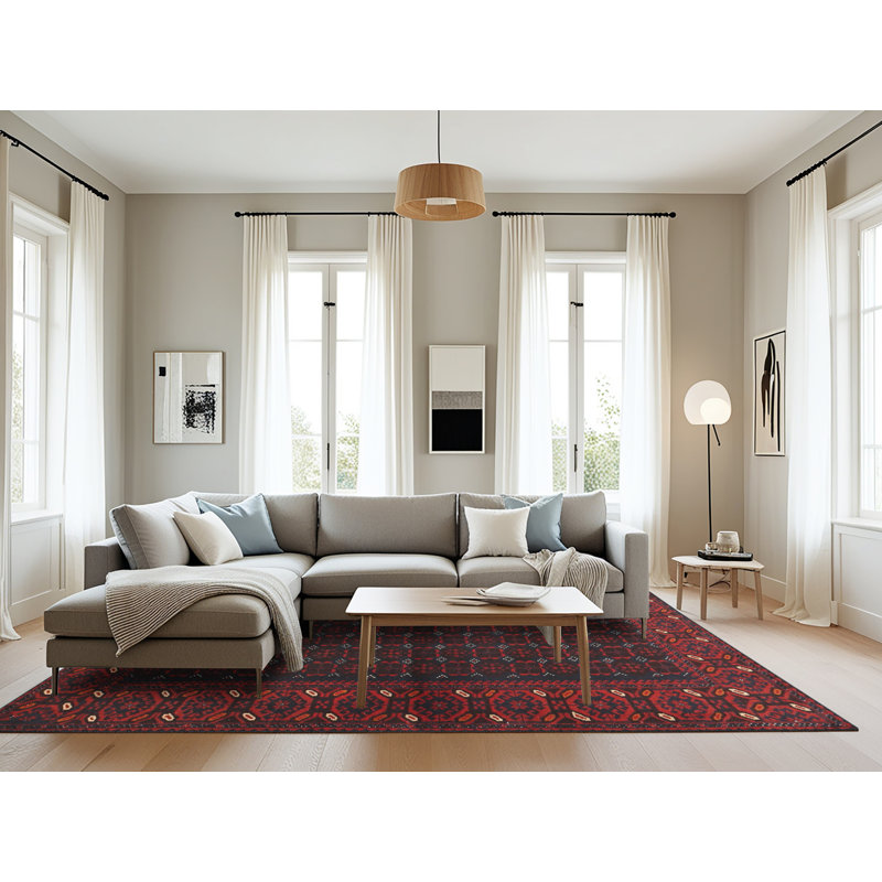Tapis rouge à motif sud-ouest, Rectangle 8 pi x 10 pi