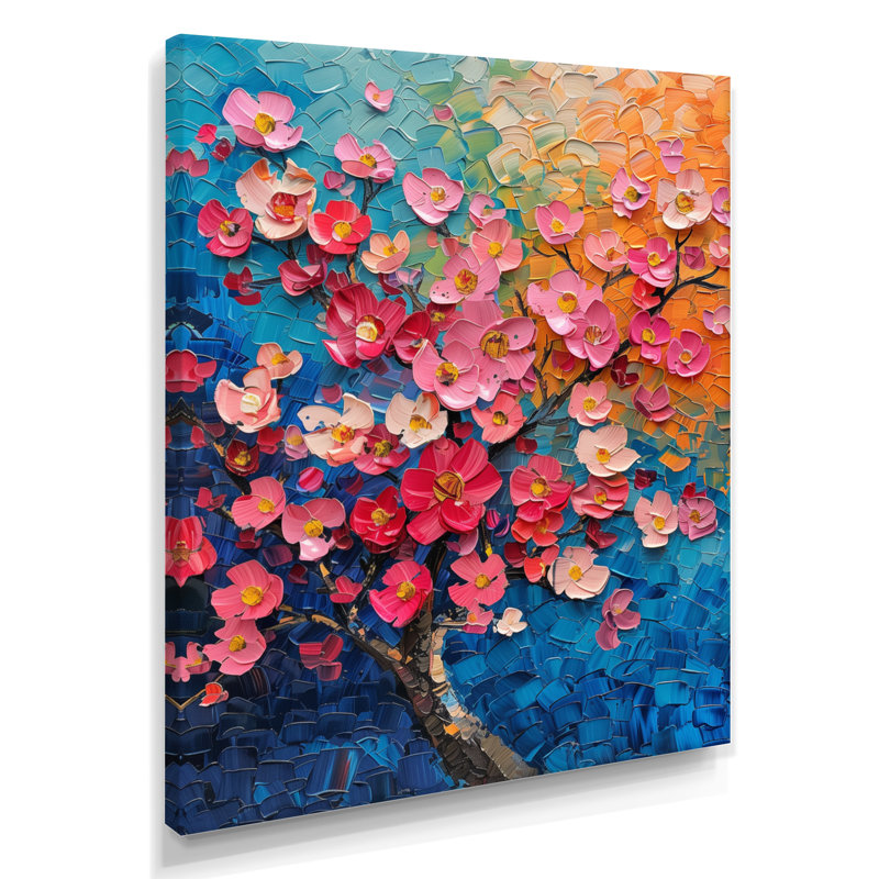 Radiant rose bleu cerisier en fleurs II - impression d'art mural cerisier en fleurs, Toile tendue