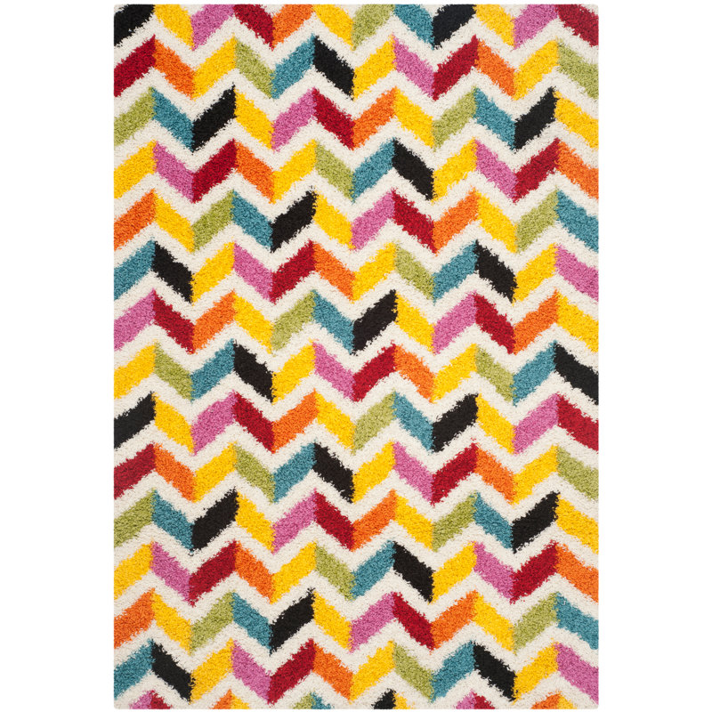 Sgk-Shag Kids Performance Chevron Rug, Rectangle 4' x 6'