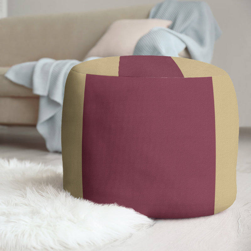 Upholstered Ottoman, Gold/Garnet/Gold