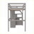 Twin/Twin Size Gray Solid Pine Wood Loft Bed with Storage Desk No Box Spring Needed