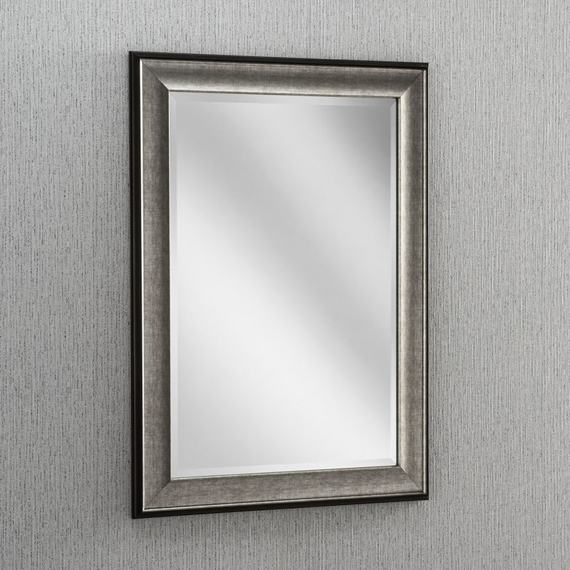 Pasadera Wood Flat Wall Mirror, Grey, 93.2cm H x 68.5cm W