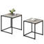 Sylvie 2 Piece Nest of Tables Industrial Living Room Side Tables With Metal Legs-252343489