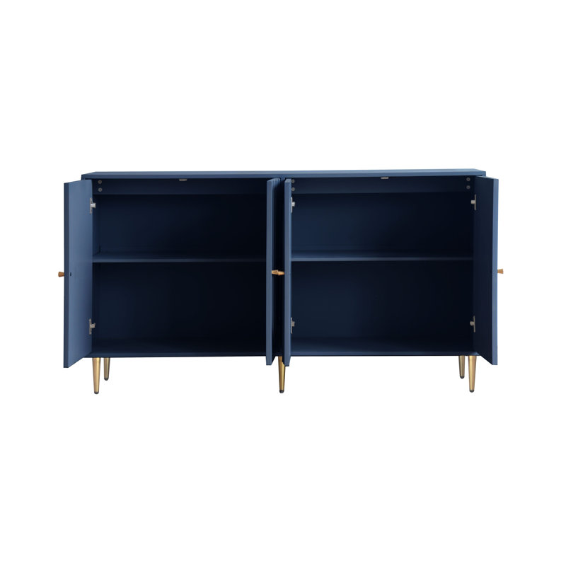 Armoire de rangement Buffet Modern, 33.49" H x 59.87" W x 15.78" D, Blue