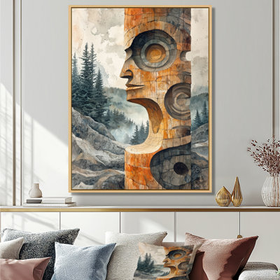 Reproduction d'art sur toile, "Native tour Marletta in a Forest Landscape" - Marletta Totem
