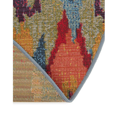 Tapis bleu intérieur / extérieur Newt Ikat