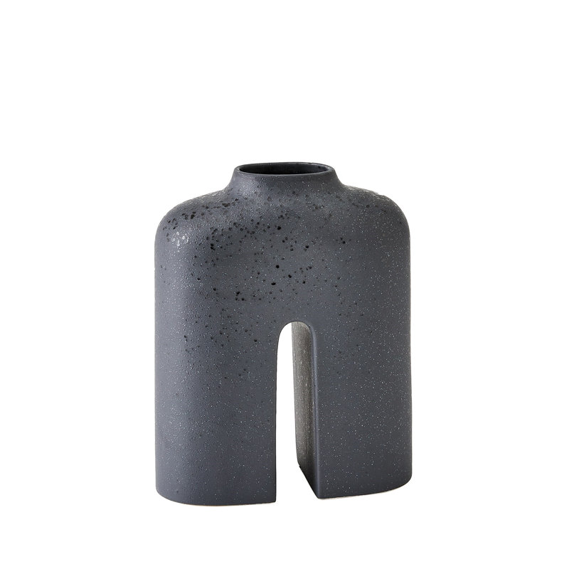 Vase de table en grès fait à la main, H 11,25 po x l 8,75 po x P 4,25 po