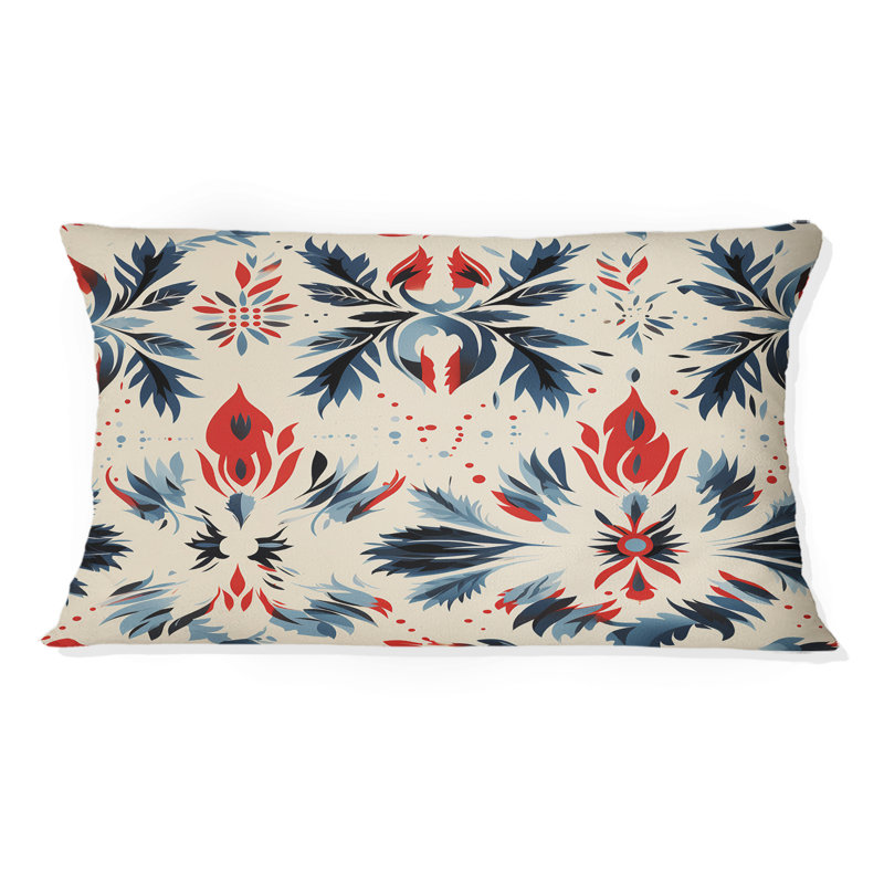 Coussin en polyester bleu Ikat Tribe Blend