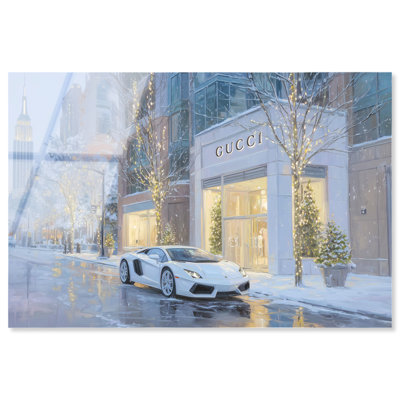 «NYC in the Winter Store», reproduction d'art acrylique par Art Remedy, prête à être suspendue, 15 x 10