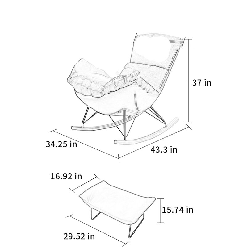Chaise berçante haut de gamme, Orange