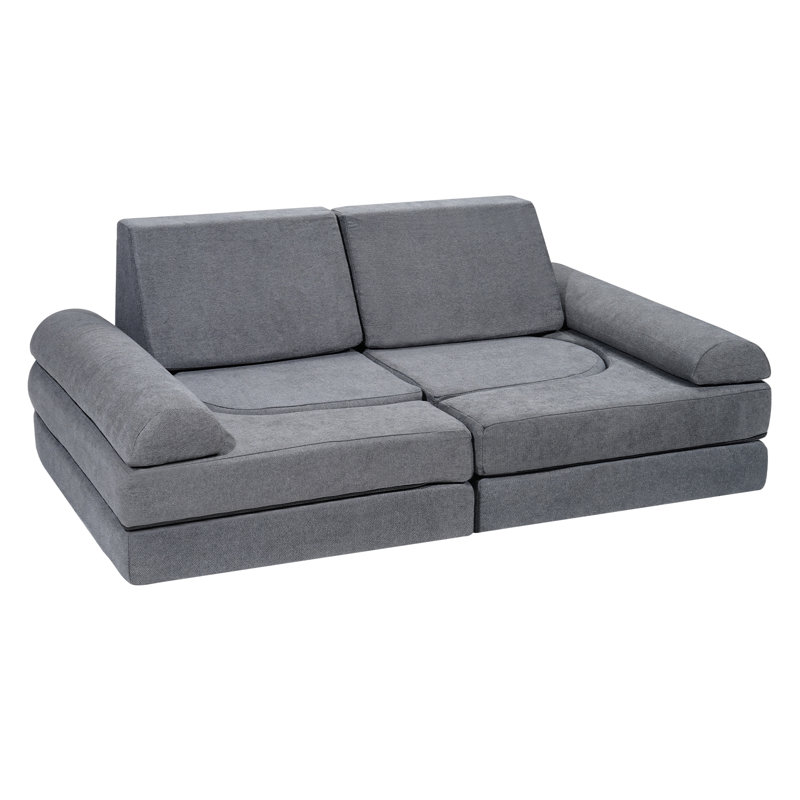 Modular Kids Play Couch 10Pcs DIY Creative Toddler Sectional Sofa Grey