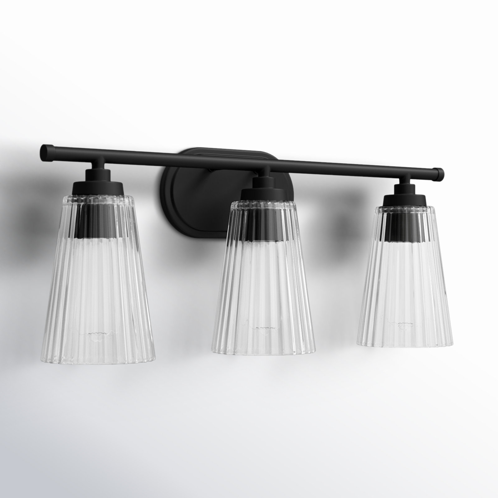 Jeanie 35-Light Dimmable Bath Sconce, Black, 10" H x 22" W x 22" D, 3 Lights