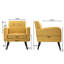 Fauteuil en polyester touffeté l 29,75 po avec pieds en bois massif Almeda-2115832556