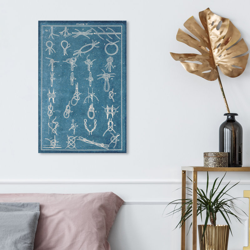 Nautical Knots par Oliver Gal - impression d'art graphique, Toile tendue, H 24 po x l 16 po x P 0,75 po