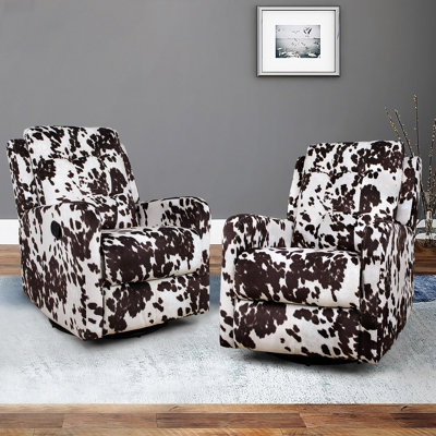 Julien 27.2'' Wide Floral Swivel Rocker Manual Recliner with Wingback
