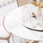 Table de salle à manger moderne en pierre frittée de 59,05 po avec table tournante ronde de 31,5 po et piédestal exquis en métal avec chaises de 6 pièces-1035728630