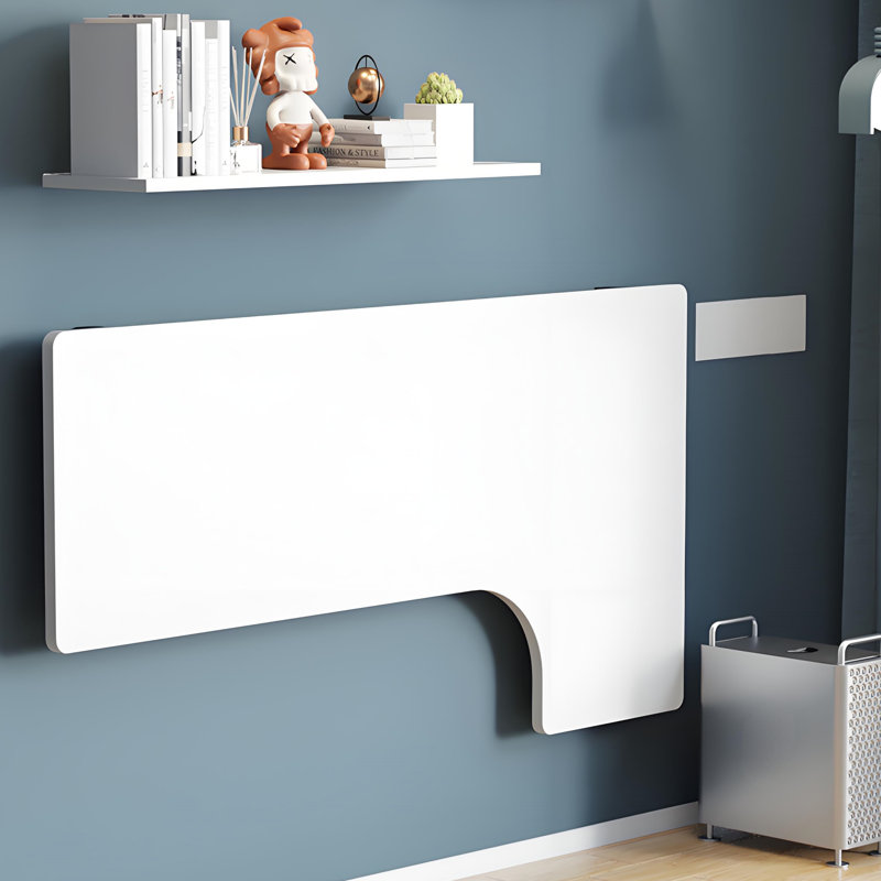 Bureau flottant en forme de L 39,37 po, solution murale peu encombrante pour la maison et le bureau