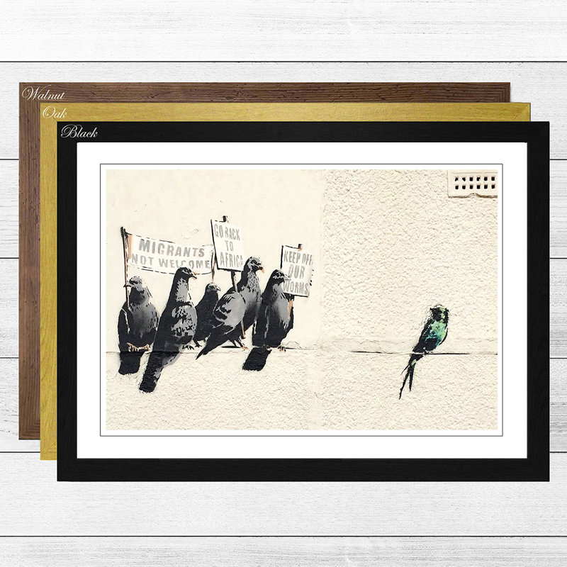 Banksy - Single Picture Frame Print, Walnut
