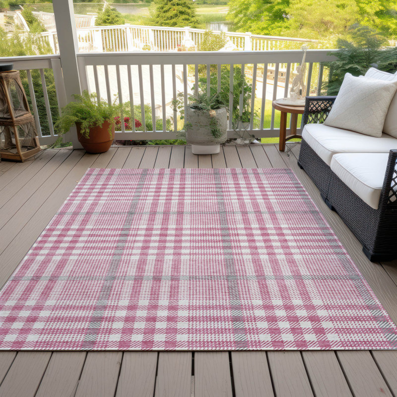 Tapis intérieur / extérieur rose Samira , 8' x 10'