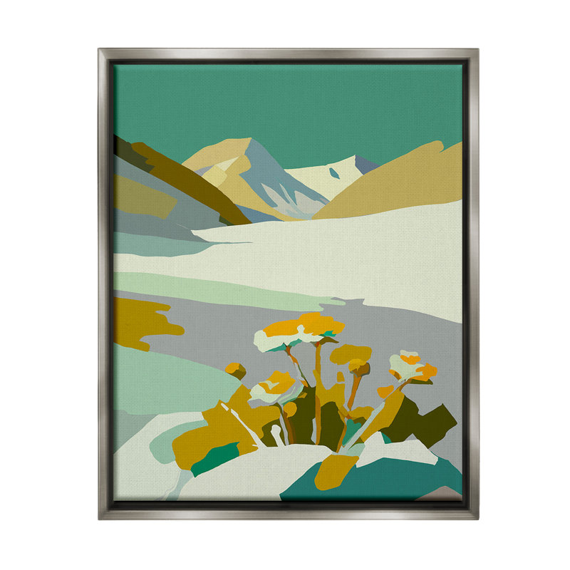 «Modern Mountain Abstraction Floater Frame» par Walker Noble sur, H 31 po x l 25 po, Cadre flottant gris lustré