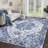 Vintage Washable Rug, Low-Pile, Thin, Stain-Resistant, Non-Slip for Living Room, Bedroom, Dining, Blue-618167438