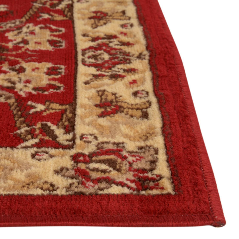 Zayandeh Oriental Area Rug in Rust, Rectangle 3'3" x 5'3"