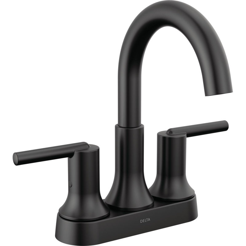 Trinsic Centerset Bathroom Faucet with Drain Assembly, 2-handle Bathroom Sink Faucet, Matte Black