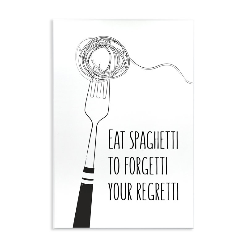Drôle de plaque murale Spaghetti Sass, design par Martina Pavlova, H 15 po x l 10 po
