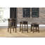 Tabouret pivotant à 360 degrés en similicuir brun (2) - Garniture cloutée, structure en bois massif pour la décoration de la salle à manger, chaises rondes, structure, pivot, siège 18 po-606675673