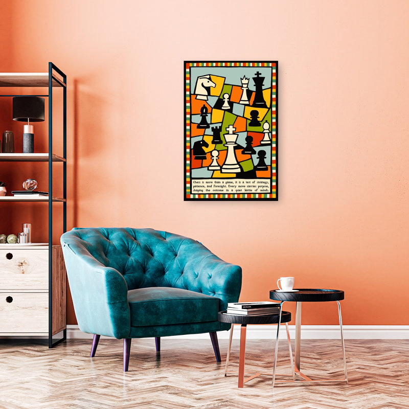 Impression d'art abstrait géométrique coloré, 36" H x 24" W