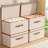 4 Pack Fabric Foldable Storage Bin Cube Organizer Basket with Flip-Top Lid & Handles, Clothes Blanket Box for Home, Office, Closet, Beige-1118171454