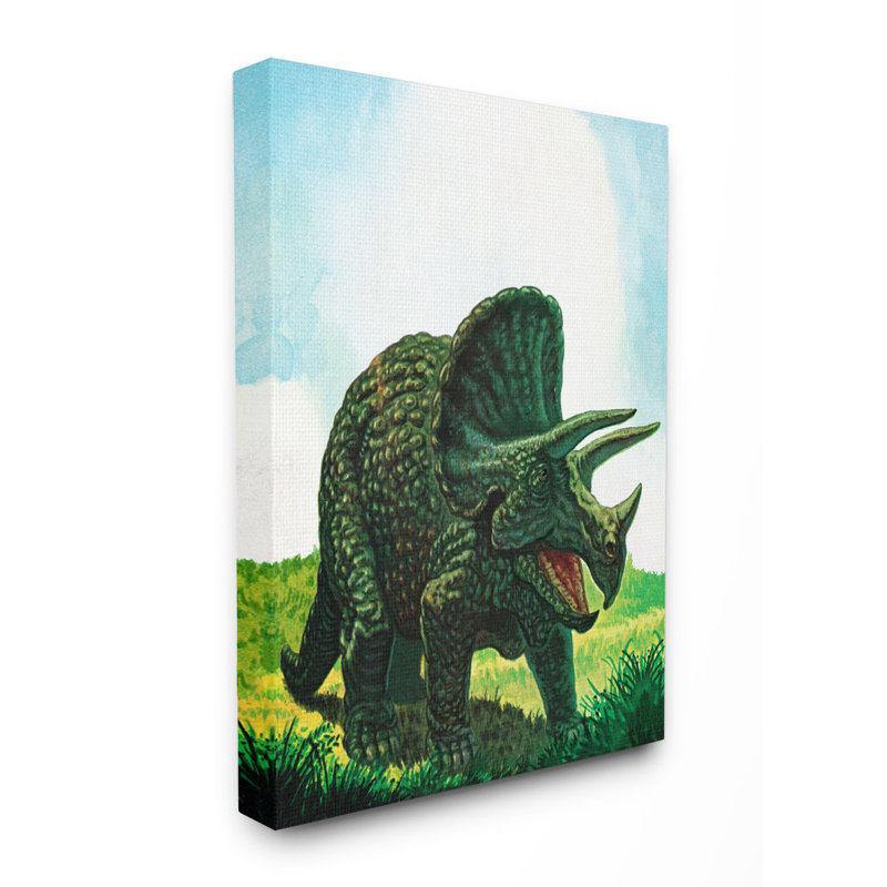 Art sur fond de dinosaure Levins, Toile tendue, H 30 po x l 24 po
