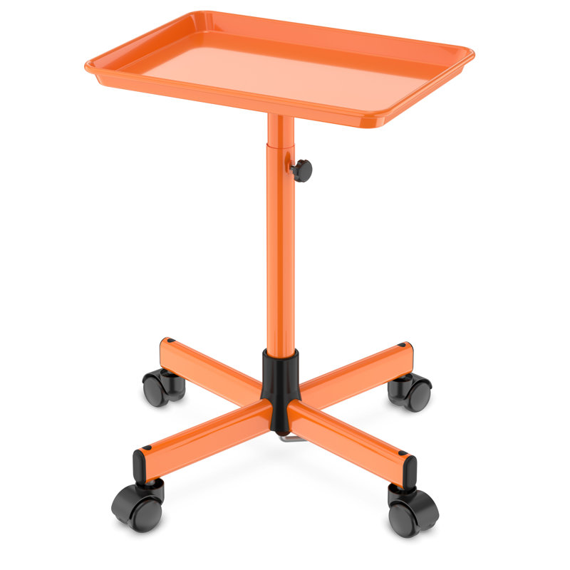 Utility Cart with Wheels Adjustable Height Storage Cart with Tray Rolling craft cart, Orange